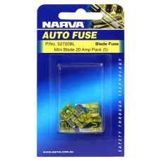 Narva Mini Blade Fuse, 5 Pack - 20 AMP